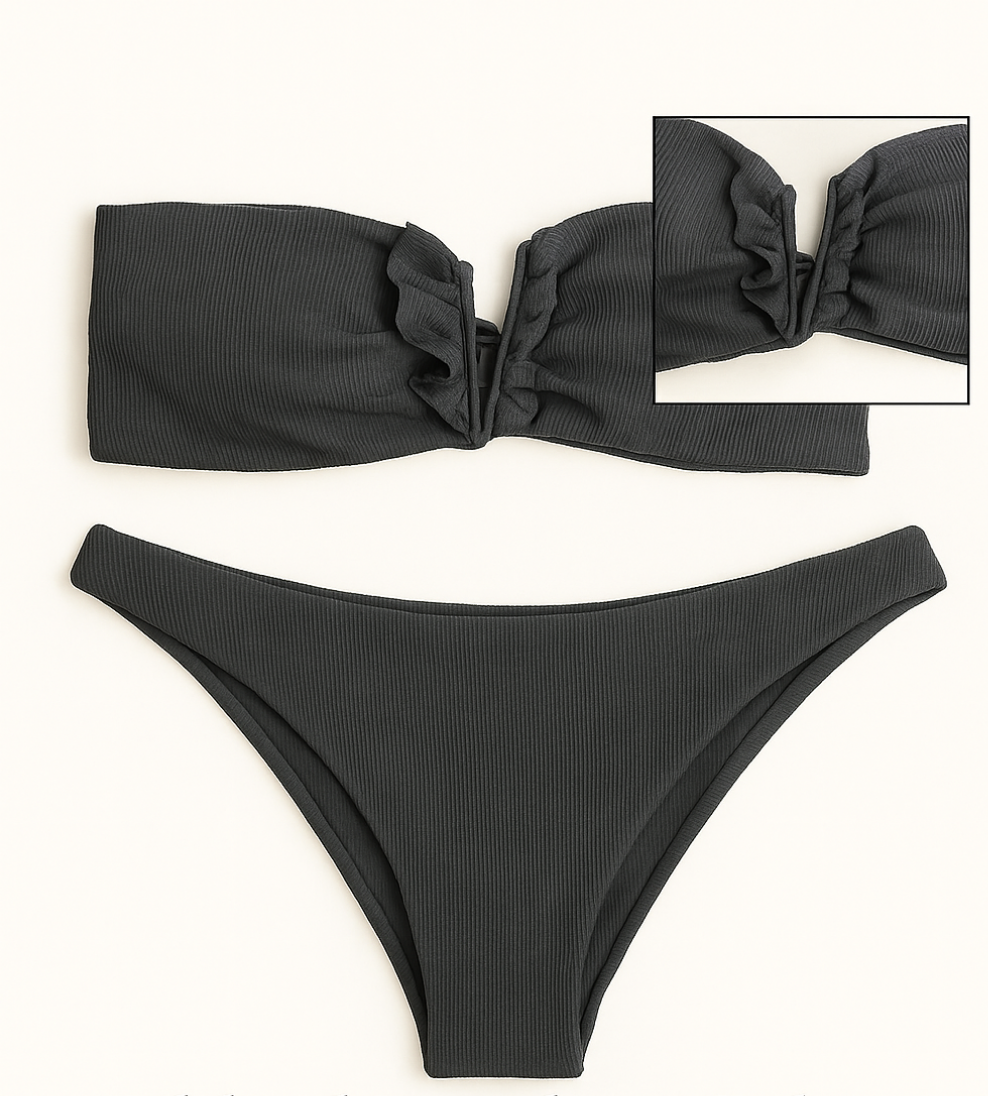 Ribbed Bandeau Bikini