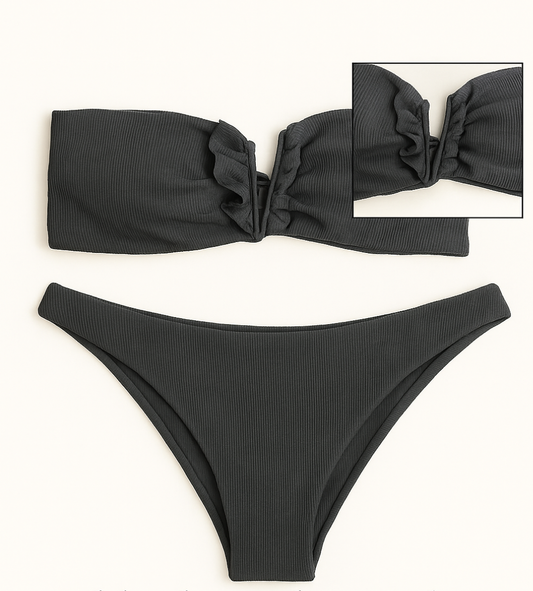 Ribbed Bandeau Bikini