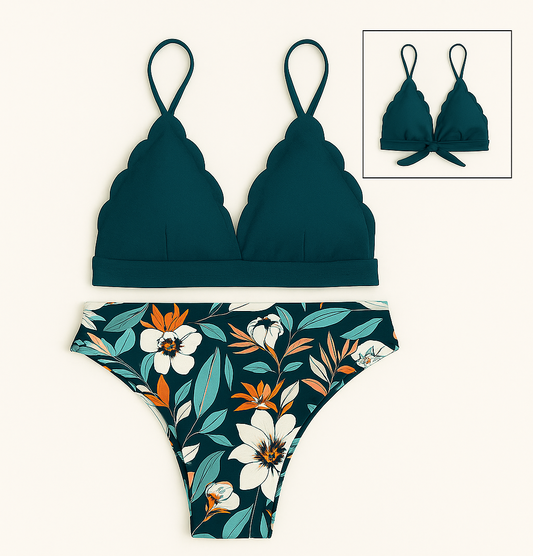 Printed & Scalloped Bikini